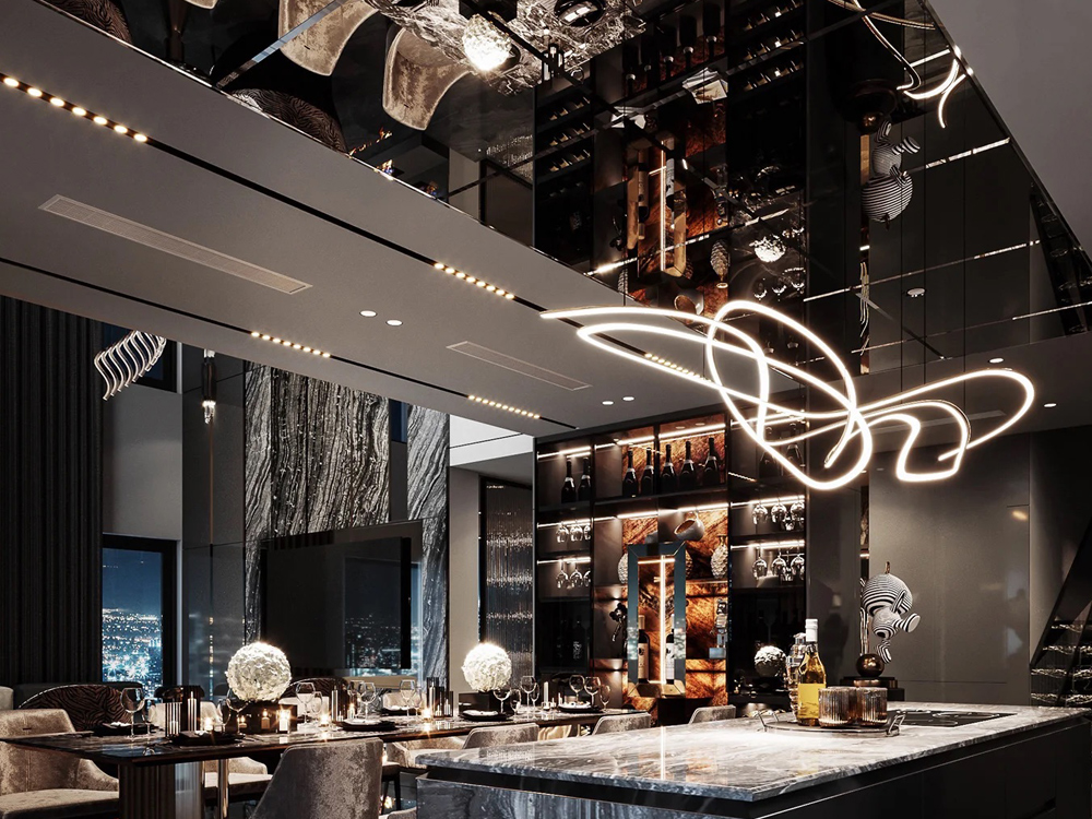 竹炭木黑镜面板案例