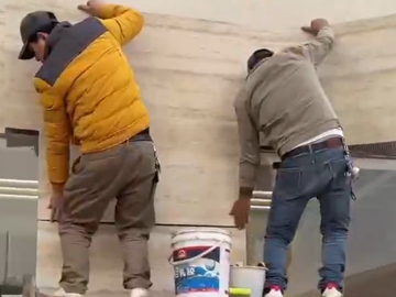 洞石+夯土室外安装视频